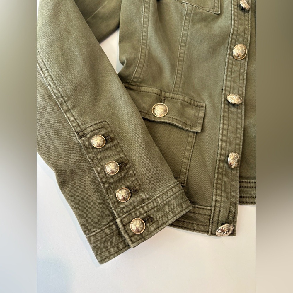 White House Black Market Olive Jacket with Gold Accents 4 - Picture 5 of 10